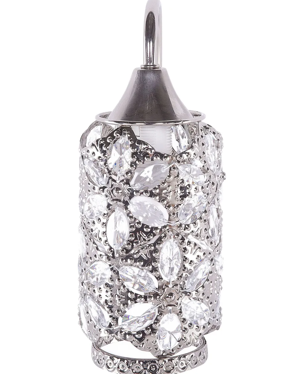 Wandleuchte Nickel Blumenmuster Rund Sysola