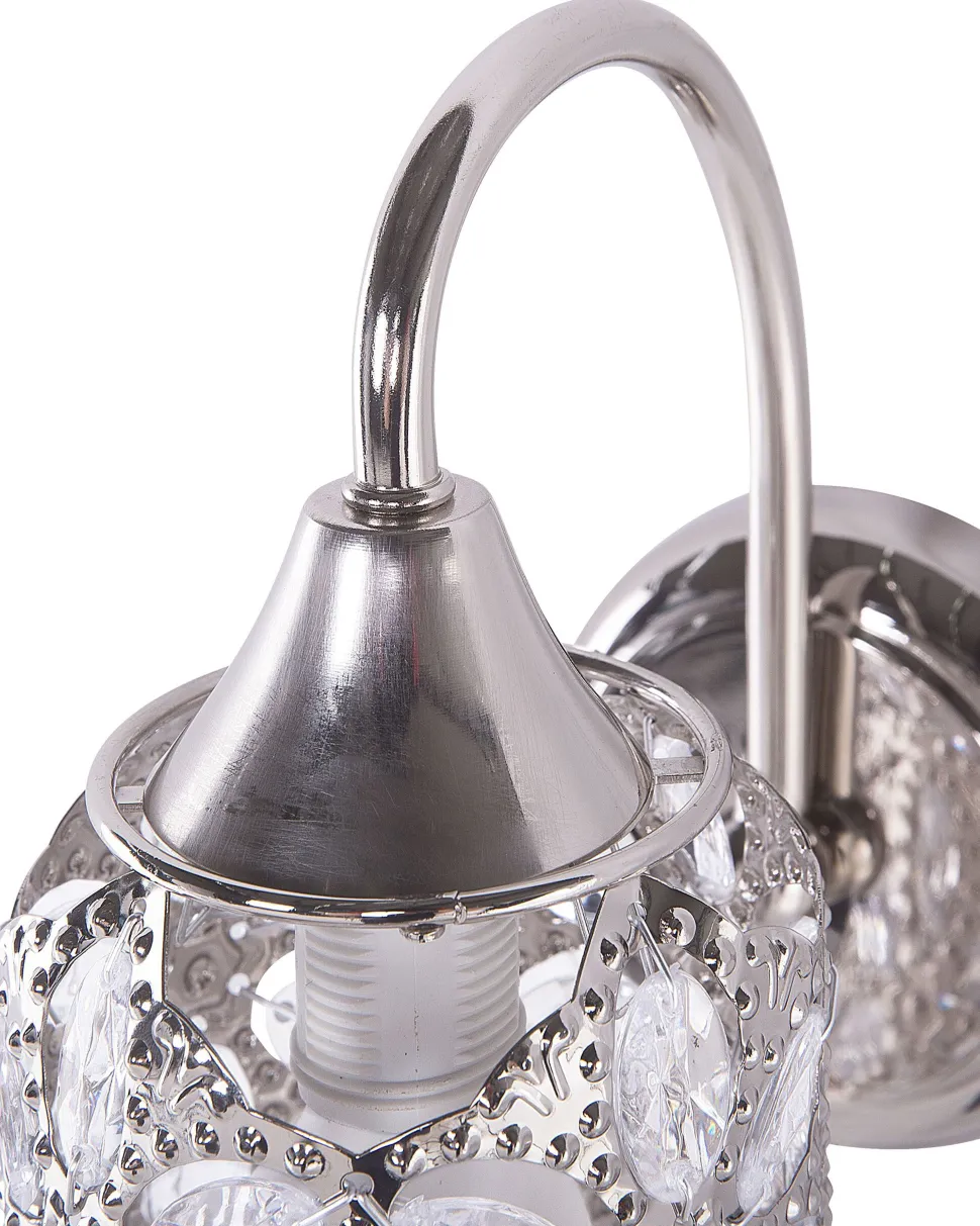 Wandleuchte Nickel Blumenmuster Rund Sysola