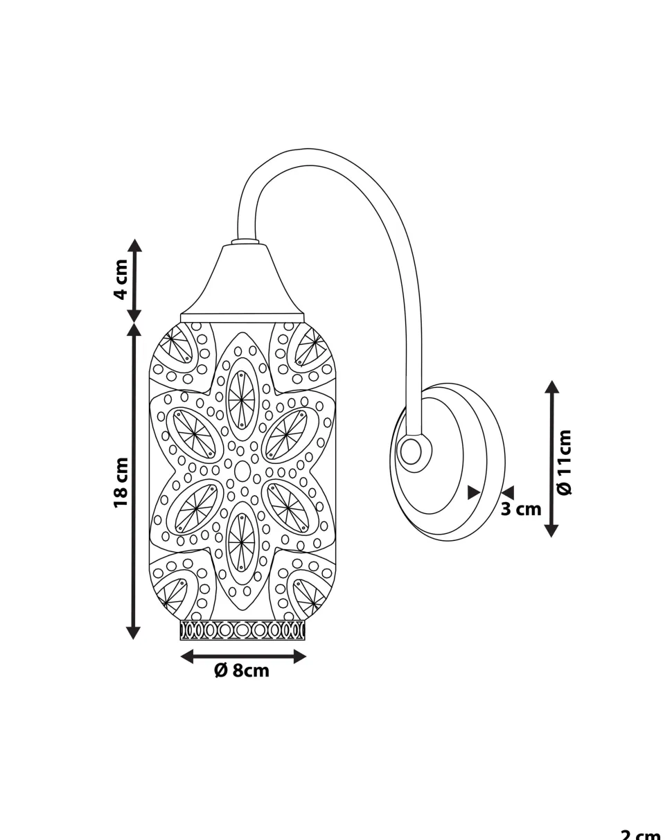 Wandleuchte Nickel Blumenmuster Rund Sysola