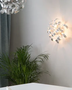 Wandleuchte Nickel 3-Flammig Schleifen-Optik Icana
