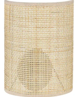 Wandleuchte Rattan Naturfarben Halbrund Demitrie