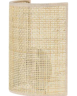 Wandleuchte Rattan Naturfarben Halbrund Demitrie
