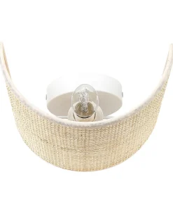 Wandleuchte Rattan Naturfarben Halbrund Demitrie
