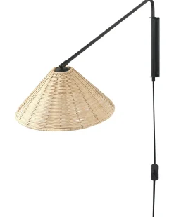 Wandleuchte Rattan Naturlich Kegelform Palena