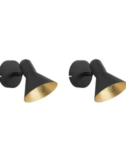 Wandleuchte Schwarz / Gold 2Er Set Kegelform Mersey I
