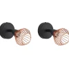 Wandleuchte Schwarz / Kupfer 2Er Set Gitter Volga