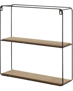 Wandregal Set Schwarz / Heller Holzfarbton 5 Facher Brito