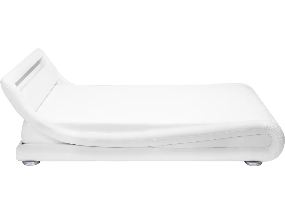 Wasserbett Kunstleder Weis 160 X 200 Cm Mit Led-Beleuchtung Avignon