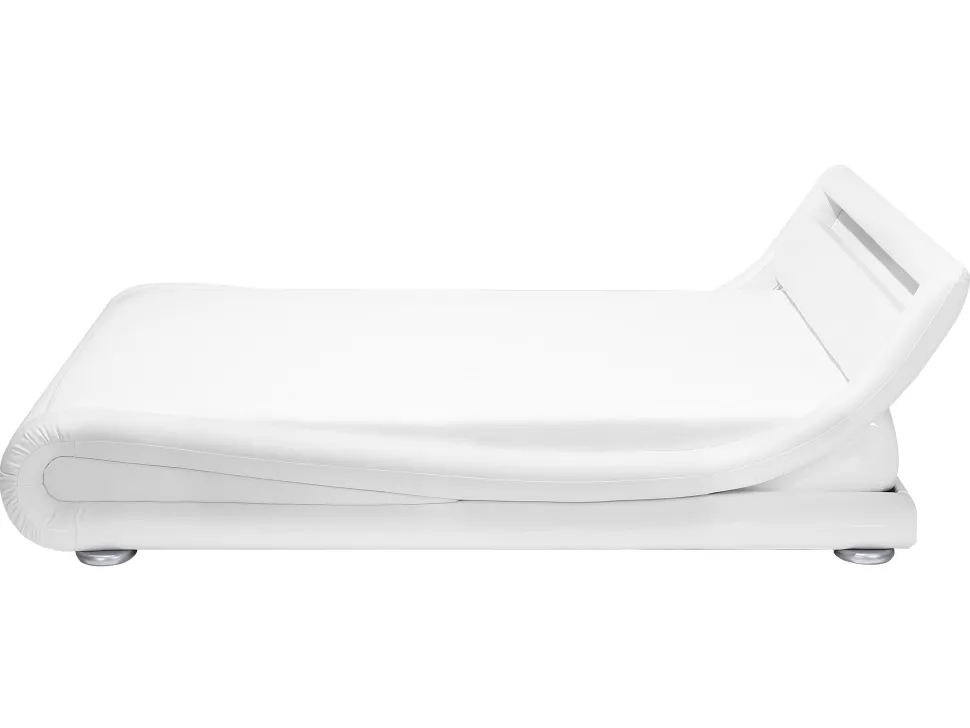 Wasserbett Kunstleder Weis 160 X 200 Cm Mit Led-Beleuchtung Avignon