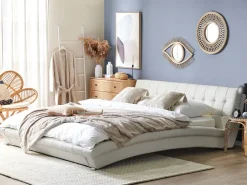 Wasserbett Leder Weis 180 X 200 Cm Lille