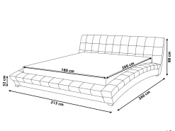 Wasserbett Leder Weis 180 X 200 Cm Lille