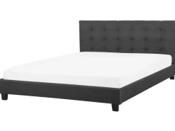 Wasserbett Leinenoptik Dunkelgrau 180 X 200 Cm La Rochelle