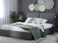 Wasserbett Leinenoptik Grau 180 X 200 Cm Belfort