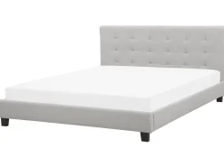 Wasserbett Leinenoptik Hellgrau 180 X 200 Cm La Rochelle