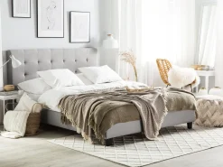 Wasserbett Leinenoptik Hellgrau 180 X 200 Cm La Rochelle