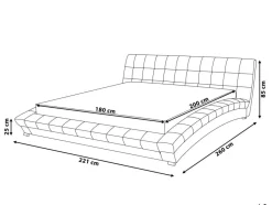 Wasserbett Polsterbezug Grau 180 X 200 Cm Lille