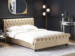 Wasserbett Samtstoff Beige 180 X 200 Cm Avallon