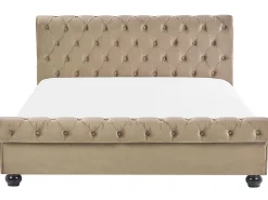 Wasserbett Samtstoff Beige 180 X 200 Cm Avallon