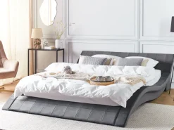 Wasserbett Samtstoff Grau 180 X 200 Cm Vichy