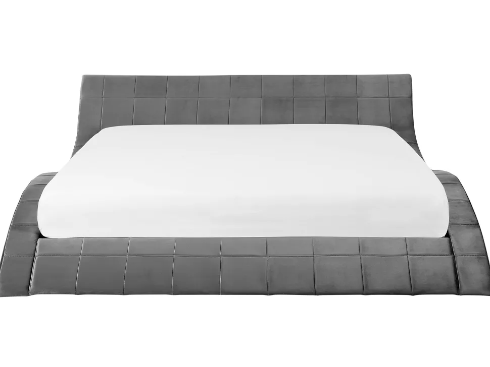 Wasserbett Samtstoff Grau 180 X 200 Cm Vichy