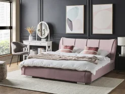 Wasserbett Samtstoff Rosa 160 X 200 Cm Nantes