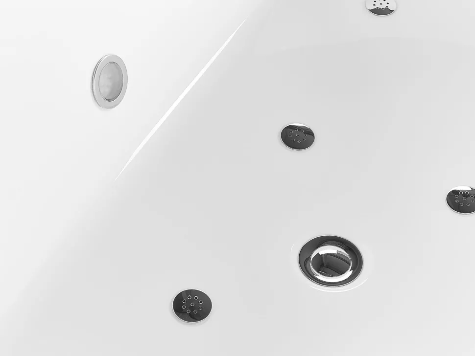 Whirlpool Badewanne Freistehend Schwarz Mit Led 170 X 80 Cm Nevis Iii