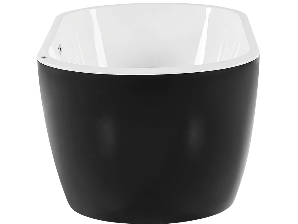 Whirlpool Badewanne Freistehend Schwarz Mit Led 170 X 80 Cm Nevis Iii