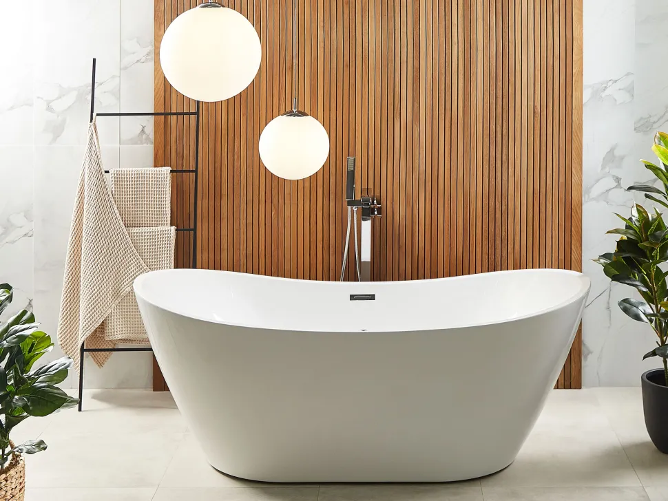 Whirlpool Badewanne Freistehend Weis Oval Mit Led 180 X 85 Cm Antigua