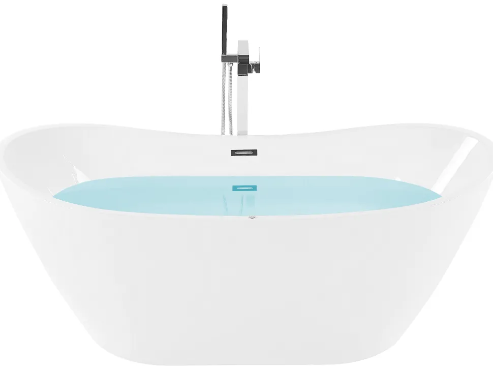 Whirlpool Badewanne Freistehend Weis Oval Mit Led 180 X 85 Cm Antigua