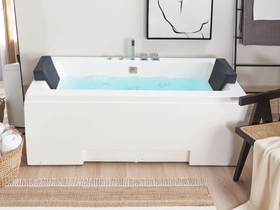 Whirlpool Badewanne Mit Led Weis Rechteckig 170 X 75 Cm Galley