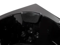Whirlpool Badewanne Schwarz Eckmodell Mit Led 214 X 155 Cm Martinica