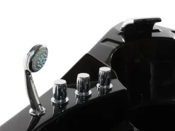 Whirlpool Badewanne Schwarz Eckmodell Mit Led 214 X 155 Cm Martinica