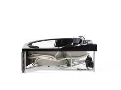Whirlpool Badewanne Schwarz Eckmodell Mit Led 214 X 155 Cm Martinica