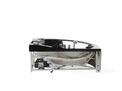 Whirlpool Badewanne Schwarz Eckmodell Mit Led 214 X 155 Cm Martinica