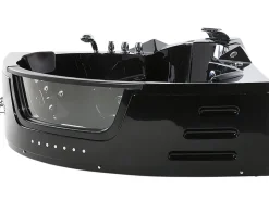 Whirlpool Badewanne Schwarz Eckmodell Mit Led 214 X 155 Cm Martinica