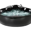 Whirlpool Badewanne Schwarz Eckmodell Mit Led 205 X 150 Cm Senado