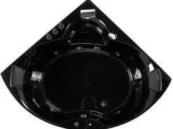 Whirlpool Badewanne Schwarz Eckmodell Mit Led 205 X 150 Cm Senado