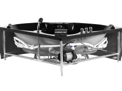 Whirlpool Badewanne Schwarz Eckmodell Mit Led 205 X 150 Cm Senado