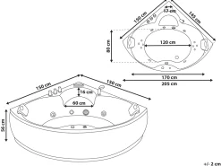 Whirlpool Badewanne Schwarz Eckmodell Mit Led 205 X 150 Cm Senado
