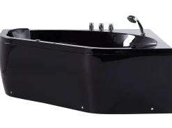 Whirlpool Badewanne Schwarz Eckmodell Mit Led 140 X 140 Cm Meves