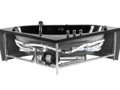 Whirlpool Badewanne Schwarz Eckmodell Mit Led 140 X 140 Cm Meves