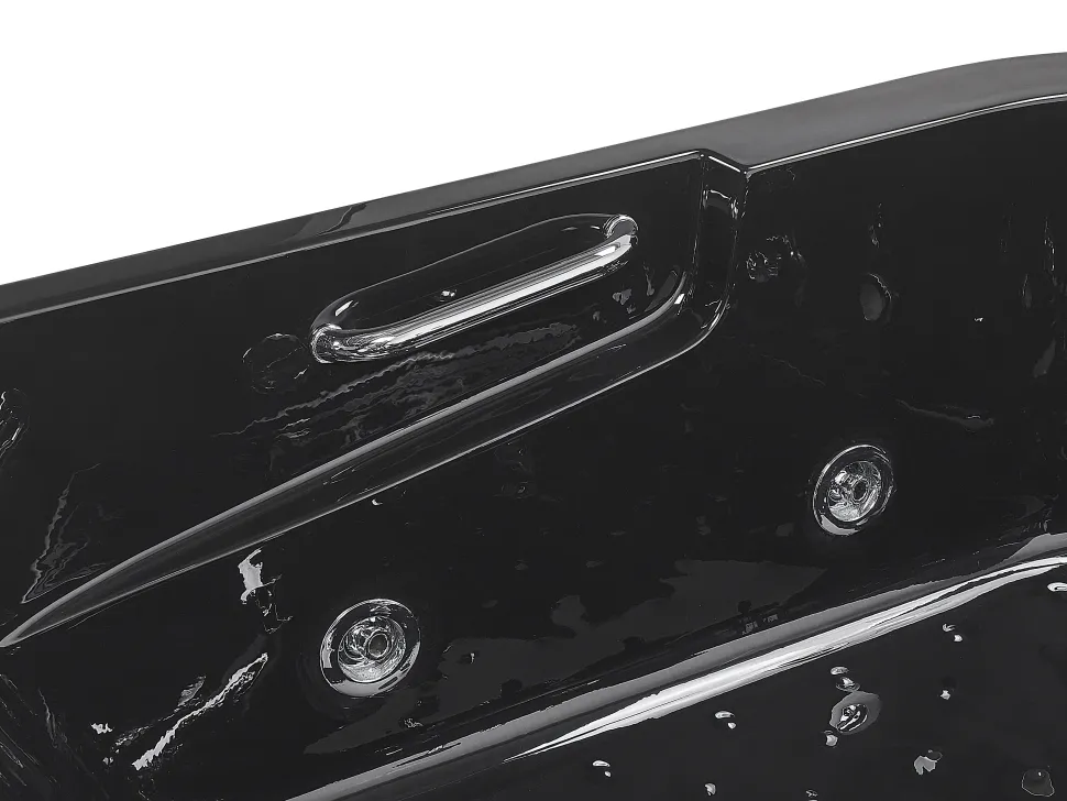 Whirlpool Badewanne Schwarz Eckmodell Mit Led 170 X 119 Cm Links Bayamo