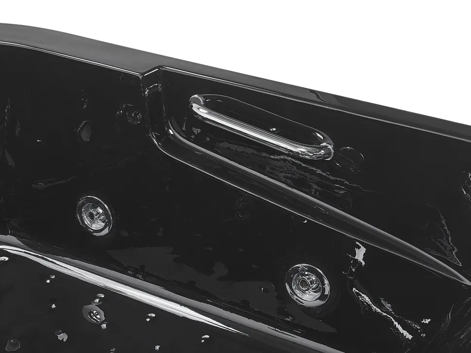 Whirlpool Badewanne Schwarz Eckmodell Mit Led 170 X 119 Cm Rechts Bayamo