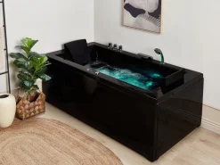 Whirlpool Badewanne Schwarz Mit Led Rechts 183 X 90 Cm Varadero