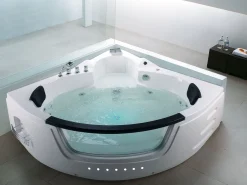 Whirlpool Badewanne Weis Eckmodell Mit Led 214 X 155 Cm Martinica