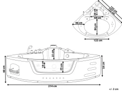 Whirlpool Badewanne Weis Eckmodell Mit Led 214 X 155 Cm Martinica