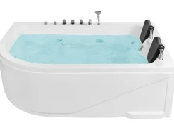 Whirlpool Badewanne Weis Eckmodell Mit Led 180 X 120 Cm Links Calama