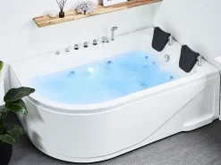 Whirlpool Badewanne Weis Eckmodell Mit Led 180 X 120 Cm Links Calama