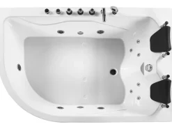 Whirlpool Badewanne Weis Eckmodell Mit Led 180 X 120 Cm Links Calama