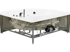 Whirlpool Badewanne Weis Eckmodell Mit Led 165 X 148 Cm Pelican